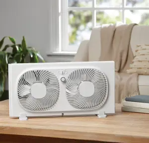 Portable 9-Inch Twin Window Fan, 3-Speed Air Circulation Fan with Reversible Intake and Exhaust Function, White