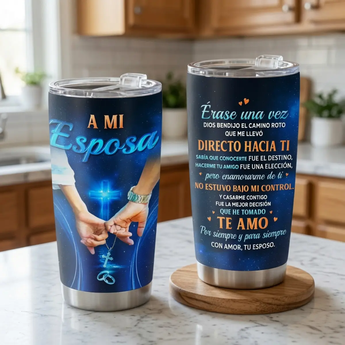 Vaso Térmico “Para Mi Esposa” de 20 oz - Taza de Café Religiosa de Amor, Regalo Cristiano de Aniversario o Cumpleaños para Esposa, Regalo para Ella en el Día de la Madre, Día de Muertos tumbler,  Vaso Día de Muertos