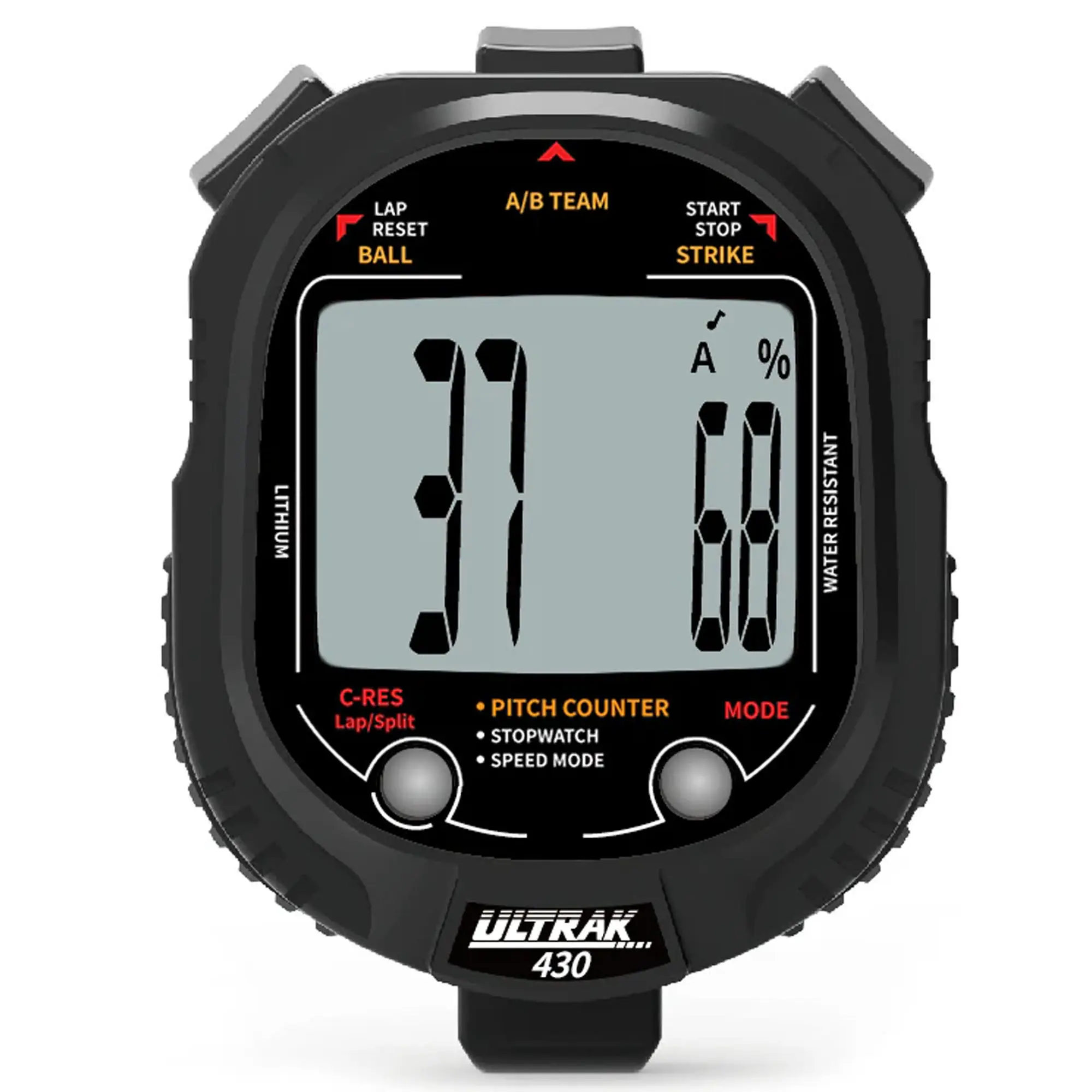 Ultrak 430 Pitch Counter & Pitch Speed with 2 Memory Stopwatch - Black ...