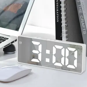 Digital Alarm Clock  with 3 Levels Brightness Adjustment Desk Clock with Temperature Display Voice Control Snooze Function for Home Bedroom Office