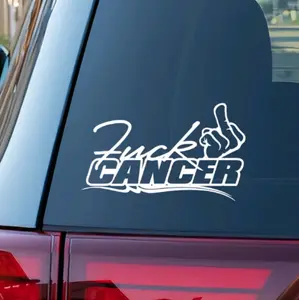 F Cancer 8x5 Inch Decal - "Fuck Cancer" Sticker for Car, Truck, Window, and Bumper - Customizable Design vinyl stickers Vehicle Exterior Decoration