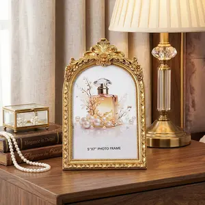 Vintage Silver Color Arch Frame, European Style Home Decor Photo Display Stand, Ideal for Photography Props & Desktop Decoration, Home Decor Accessory, Home Office Frame