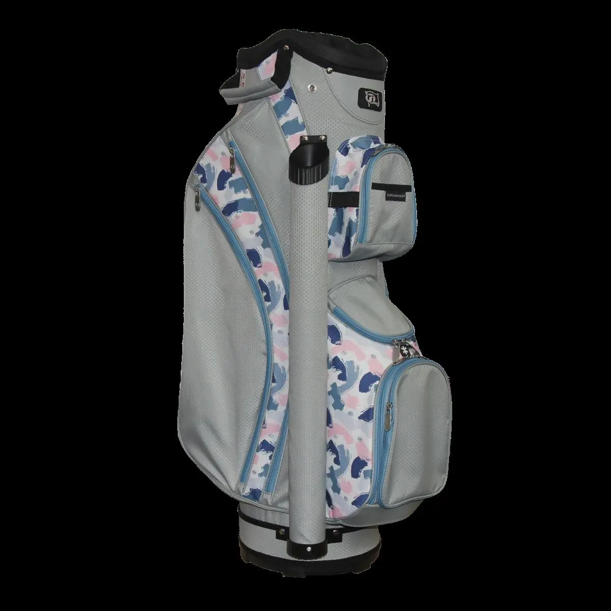 Women's Abstract Golf Bag - Deluxe Lightweight 6lb Polyester, 14-Way Dividers, Cooler Pocket, Front Organizer Pocket, Glove Attachment, Rain Hood, Pencil & Tee Holders, Scorecard Sleeve, Towel Ring, Free Accessory Pouch