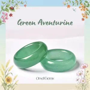 Green Aventurine Crystal Ring – Natural Polished Thick Band for Luck, Healing & Daily Wear