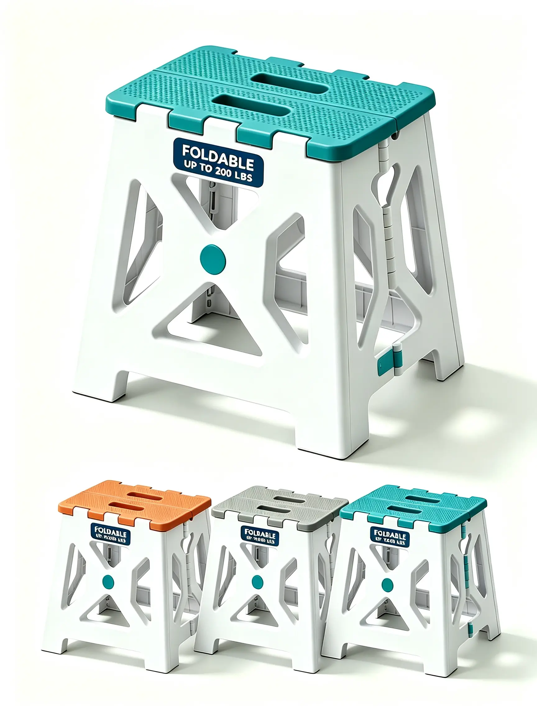 Compact Folding Step Stool for Toddlers & Adults, Sturdy Non-Slip Plastic Foot Stool,  Space Saving Easy Open Design, Multi-Use for Bathroom Kitchen Closet Entryway Home Office removable shower chair modern vevor