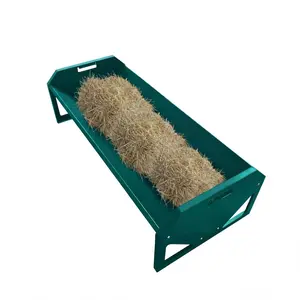 22 Gallon Capacity Livestock Feeder, 45" Hay Feeder for 10 Sheep Once, Heavy Duty Steel Livestock Feeding Trough for Horse, Goat, Sheep, Cattle, Cow, Alpaca, Dark Green