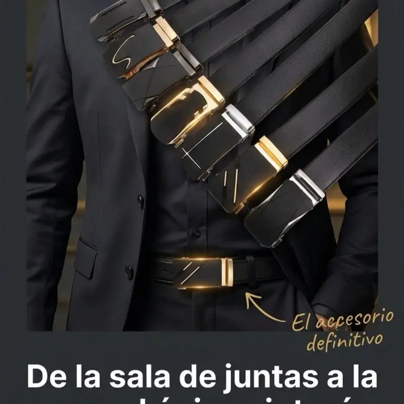 Cinturones de hombre, con hebilla metálica automáticas a la moda Adjustable Metal Buckle