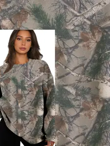 Women's Camo Sweatshirt with Tree Camouflage Print - Loose-Fit Outdoor Activewear Spring/Fall Casual Sweater