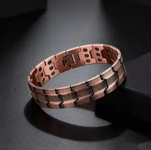 1pc Adjustable Magnetic Bracelet for Men, 3-Row Neodymium Magnets, Christmas Jewelry Gift, Ideal for Him