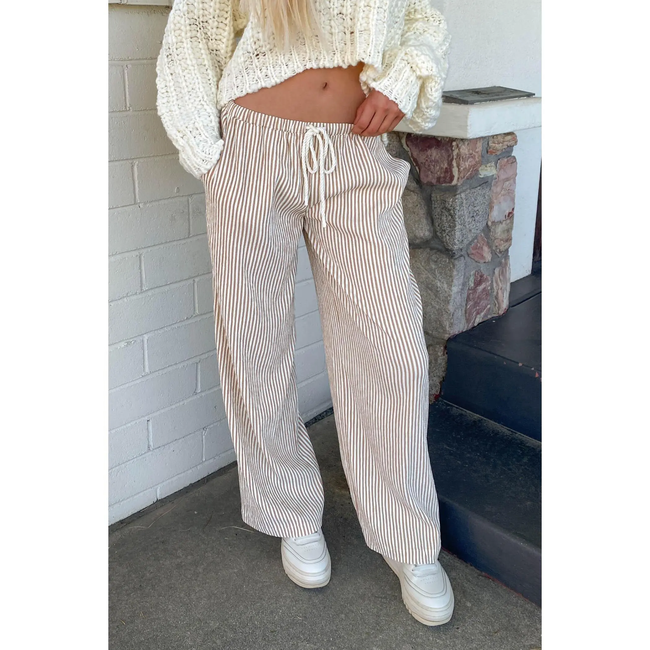 Striped Drawstring Pants