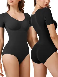 Women's Seamless Ribbed Shapewear Bodysuit, Soft Breathable Fabric, High Elasticity, All Seasons Wear, Adjustable Fit, Classic Fashion Design push up bra