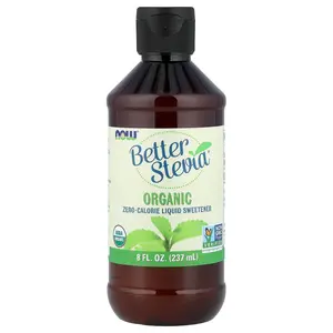 NOW Foods Better Stevia®, Organic Zero-Calorie Liquid Sweetener, 8 fl oz (237 ml)