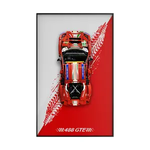 Display Wall Mount for Lego Technic (Car NOT included), Compatible with 42125 Ferrari 488 GTE/42096Porsche 911 RSR, Space-Saving, Easy to InstallCreative Home Decor