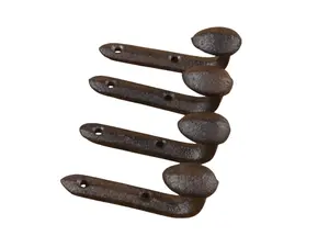 4 Rustic Coat Hooks Cast Iron Wall Mount Hat Hook Towel Railroad Spikes Bath