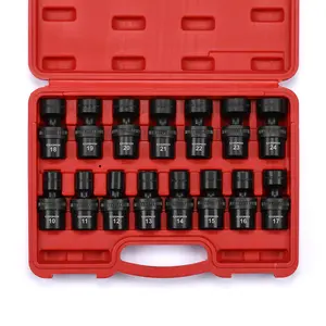 #Summervibes CASOMAN 15 PCS 1/2" Drive Standard Universal Impact Socket Set, 6 Point, Metric,10-24mm Hex Combination Wrench