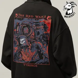 Warhammer 40K Tyberos The Red Wake Hoodie | Carcharodons Astra Space Marines Pullover | Grimdark Warhammer Apparel | Cozy Unisex Sweatshirt for Tabletop, Lore & Shark Fanatics