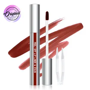 Cilrofelr Peel Off Lip Liner Stain, Long Wear Tattoo Lip Liner with Tweezer, Peel Off Lip Stain with Matte Finish, Long Lasting, Waterproof, Transfer-proof, Highly Pigmented Color - Cocoa