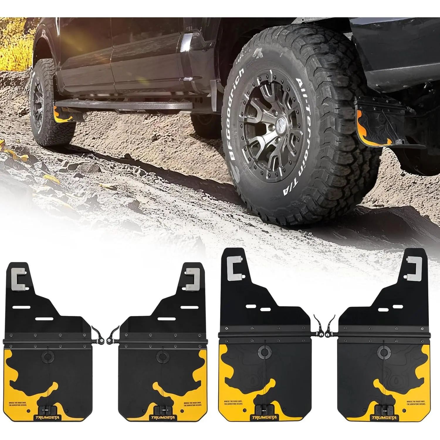Trumgeta 4PCS Upgraded Truck Mud Flaps Fit for Ford F-150 F150 Without Fender Flare 2021 2022 2023 2024 2025 2026 Splash Guards Mudflaps for Pickup Trucks Accessories