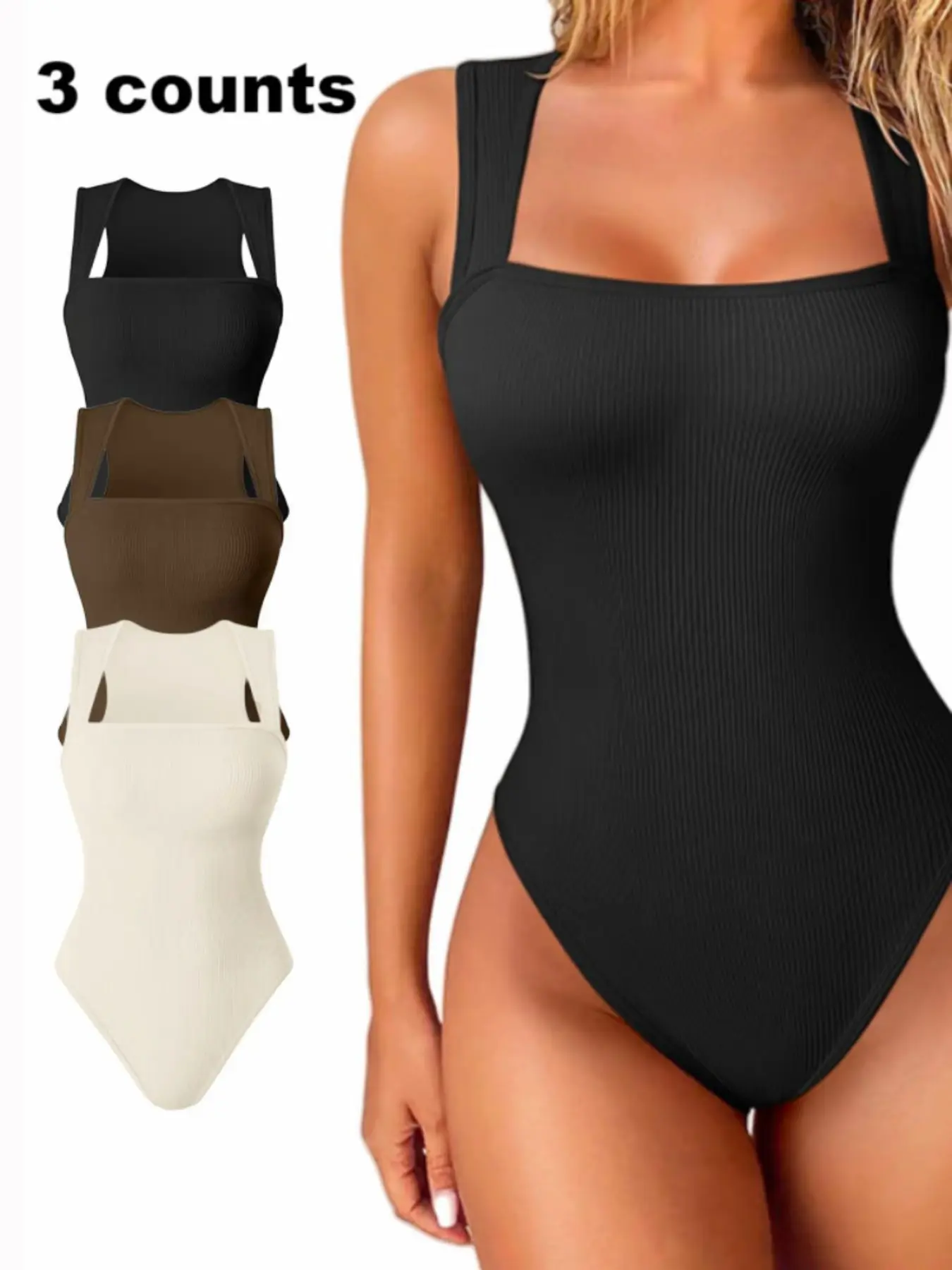 Elegant Chic Slimming Lightweight Sporty Athletic Triangle Bodysuit for Women, Stylish Square Neck Design, Perfect for Yoga & Pilates, All-Season Wear, Womenswear