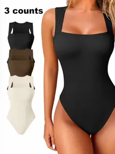 Elegant Chic Slimming Sporty Athletic Triangle Bodysuit for Women, Stylish Square Neck Design, Perfect for Yoga & Pilates, All-Season Wear, Womenswear