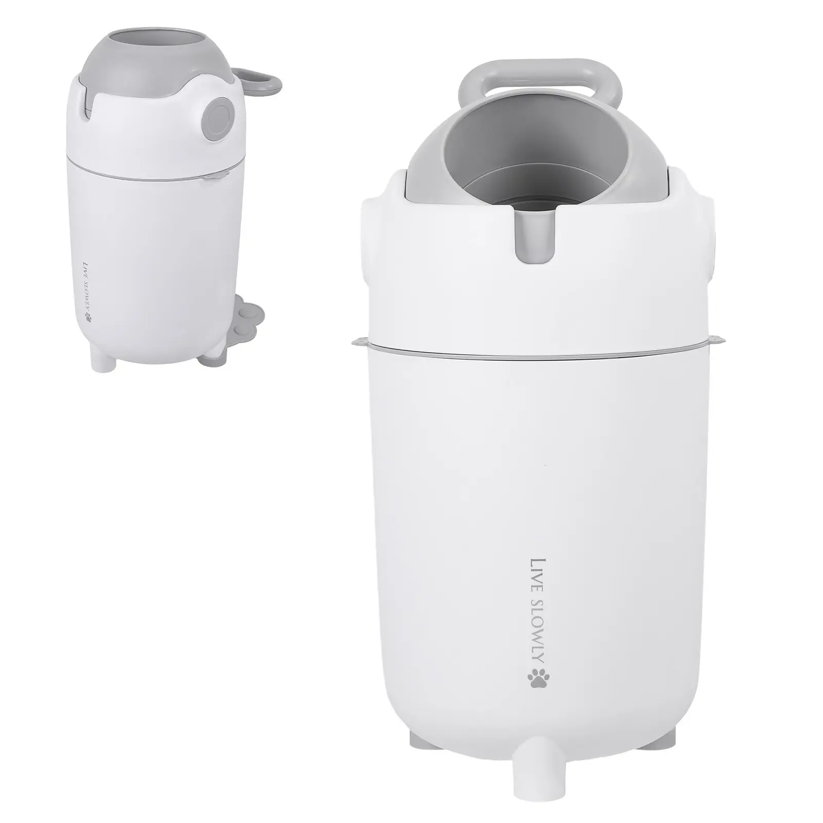 Cute Round PP Baby Diaper Bin - 12L Large Capacity, Odor-Free Nursery Pail with Child-Safe Lock, Divider Design, Cartoon Theme, Easy Diaper Bins & Refills for Bedroom Use, Odor Control Diaper Bins & Refills