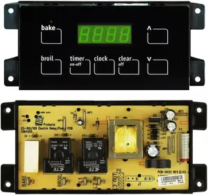 316455500 Oven Range Stove Clock Control Board,Compatible with Frigidaire and Electrolux Ovens,with 7 Button panel Replacement for 5304518660, 316455420R, 316455420 with white and black overlays
