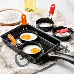 Stainless Steel Egg Ring, Round Egg Ring with Handle, Household Egg Frying Tool, Kitchen Egg Utensils, Kitchen Gadgets