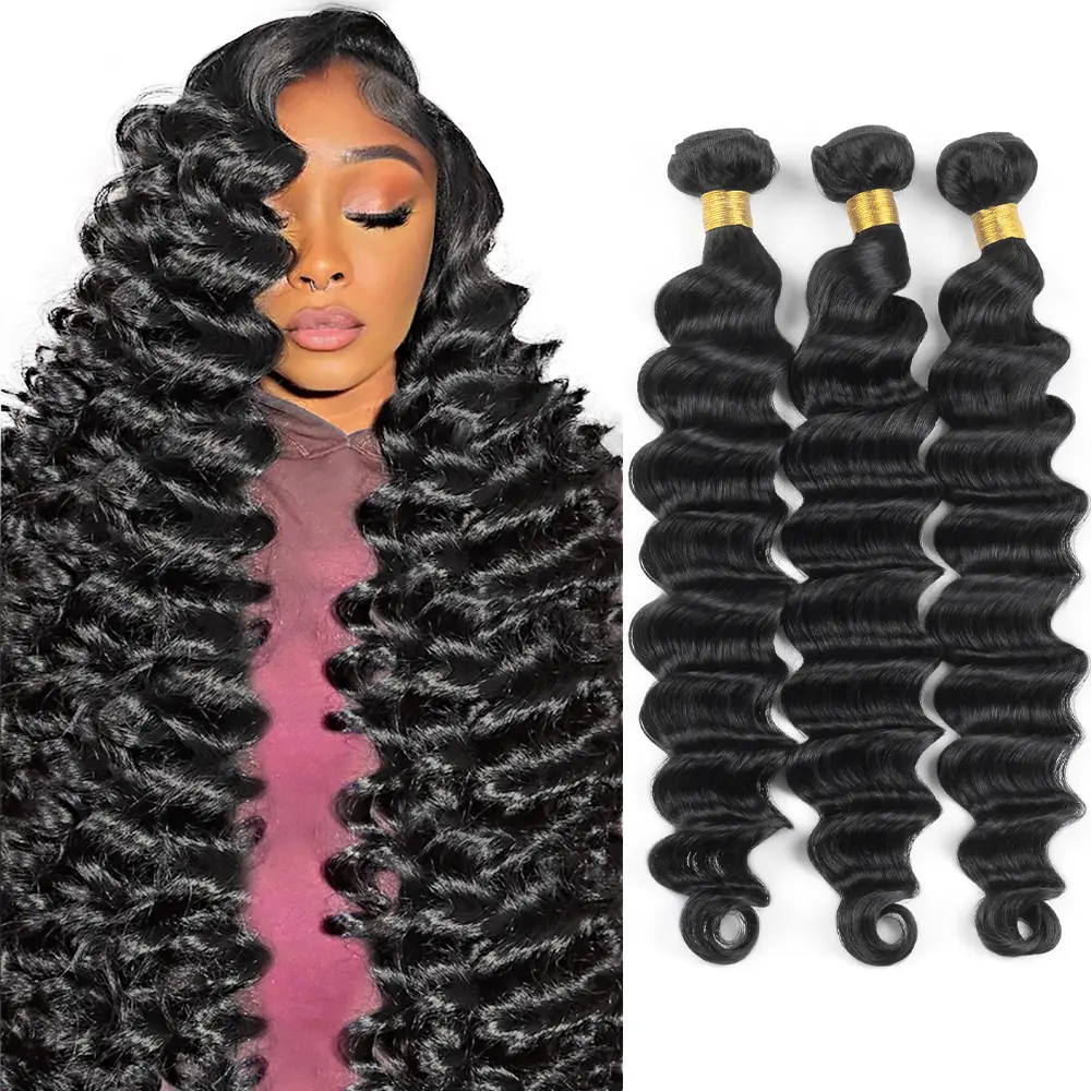 Loose Deep Wave Bundles Human Hair Sew In Brazilian Virgin Human Hair Bundles Loose Deep Wave Human Hair Weave
