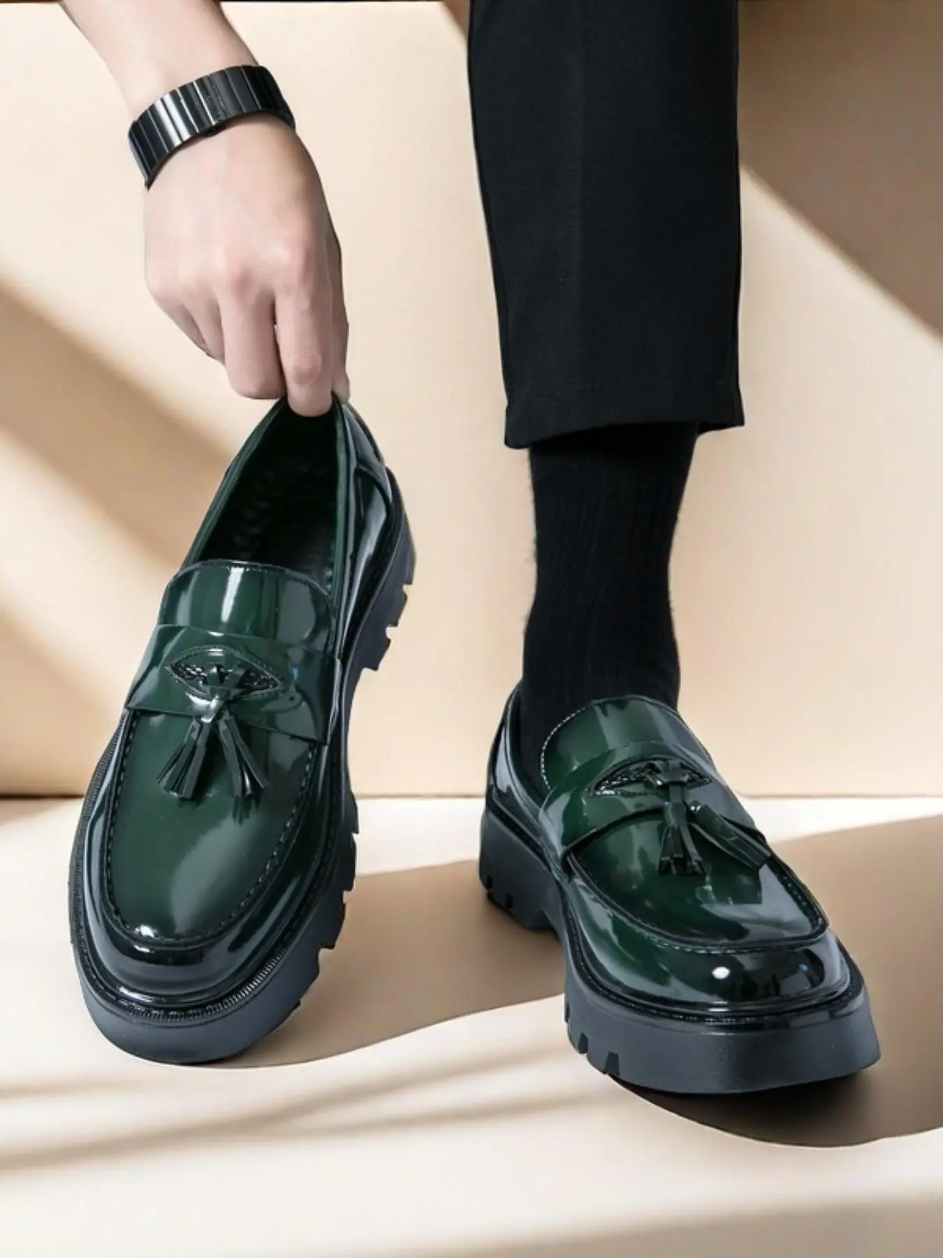 Men's Fashionable Tassel Decor Low Top Loafers, Casual Comfortable Round Toe Slip-on Shoes for Daily Wear, Male All-match Shoes for Daily Wear, Durable casual shoes, Slip On Footwear