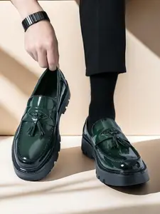 Men's Fashionable Tassel Decor Low Top Loafers, Casual Comfortable Round Toe Slip-on Shoes for Daily Wear, Male All-match Shoes for Daily Wear