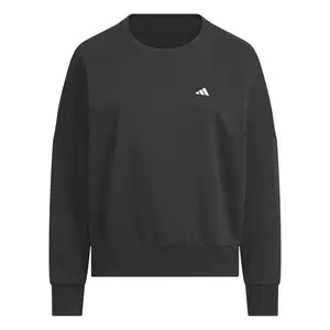 adidas Womens Essentials Feel Cozy Crew Neck Sweatshirt Plus Casual - Black