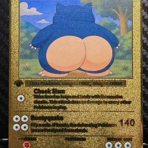 Thicc Snorlax Custom-made gold metal Fan art card