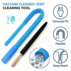 Dryer Vent Cleaning Kit with Lint Brush & Hose Adapter, Compatible with Standard Vacuums, Flexible Reach Tool for Apartment, House & Laundry Room Maintenance