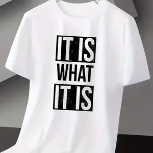 "It Is What It Is" Bold Graphic Cotton Tee, Perfect Valentine's Day Gift for Couples & Family, Cute Fashion Statement Top