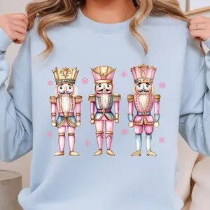 Nutcracker Trio Christmas Sweatshirt Crewneck, Unisex Heavy Blend™ Crewneck, Trendy Nutcrackers Holiday Sweatshirts