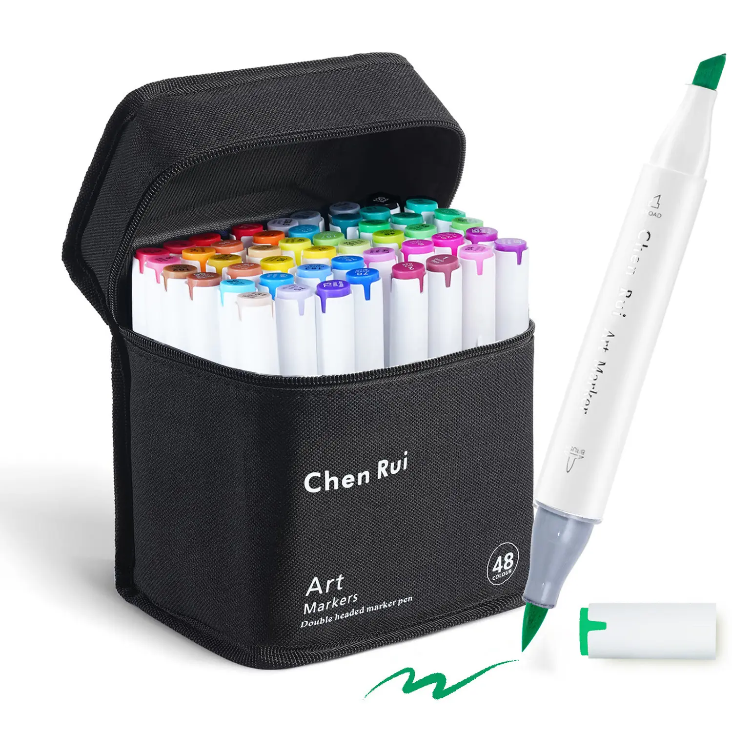 48/60/80 Colors Dual Tip Art Markers, Bulk Markers, Brush & Chisel Permanent Marker Pens with Base Drawing Supplies Kit for Artist Adults Anime Coloring Sketching Illustrations and Card Making Gift for New Year Back to School- Refillable, Art Materials