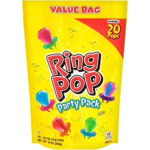 Ring Pop Halloween Candy Lollipops - 20 Ct Bulk Variety Pack in Assorted Fruity Flavors - Full Size, Individually Wrapped Hard Candy For Trick or Treat, Halloween Bowls, Gifts, Party Favors