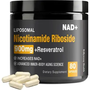 NAD+ Supplement 900mg – with Nicotinamide Riboside (NR), Resveratrol & Quercetin – Pure Organic Formula for Cellular Repair, Brain Function & Healthy Aging – 80 Capsules