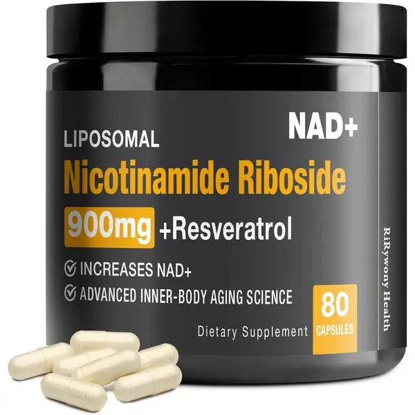 NAD+ Supplement 900mg – with Nicotinamide Riboside (NR), Resveratrol & Quercetin – Pure Organic Formula for Cellular Repair, Brain Function & Healthy Aging – 80 Capsules