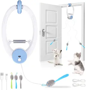 Interactive Cat Toys for Indoor Cats, Automatic Electric Flying Bird Feather Wand Toy, Rechargeable Electric Exercise Feather Toy for Bored Kittens and Adult Cats