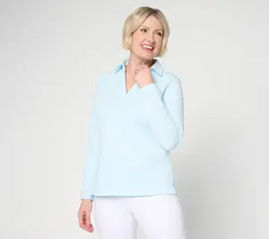 Belle Beach by Kim Gravel Seaside Sweats Johnny Collar Top