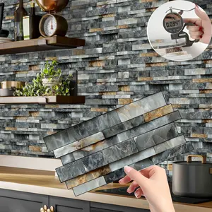 Self-Adhesive Faux Marble Wall Decals, Waterproof & Easy to Clean, Heat-Resistant Wallpaper for Kitchens Bathrooms Living Rooms Dining Rooms