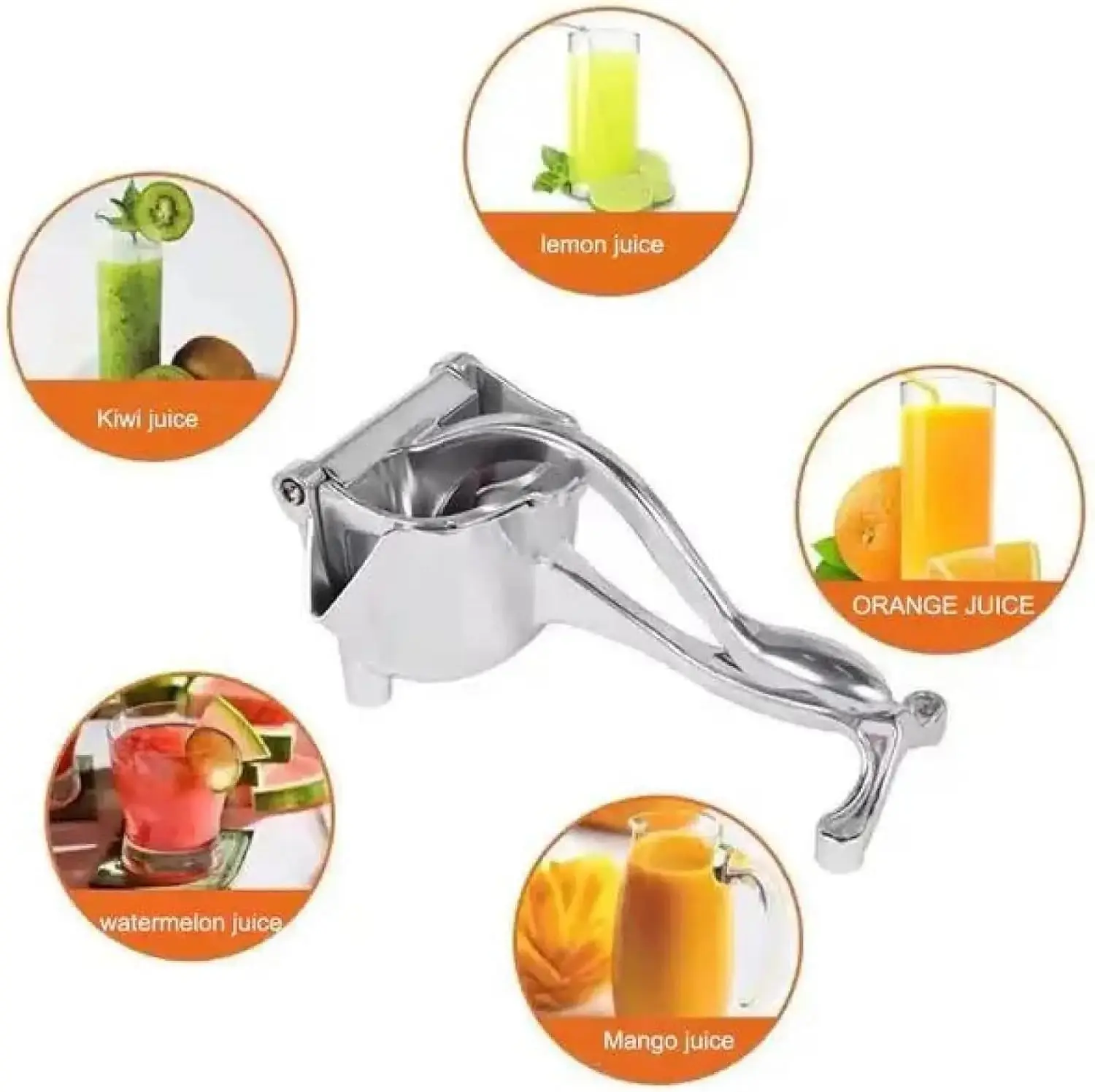 Hand Juicer Squeezer - Aluminum Manual Juicer Hand Press with Ergonomic Grip for Efficient Juice Extraction of Pomegranates Citrus & More, Durable Compact Easy to Use & Clean