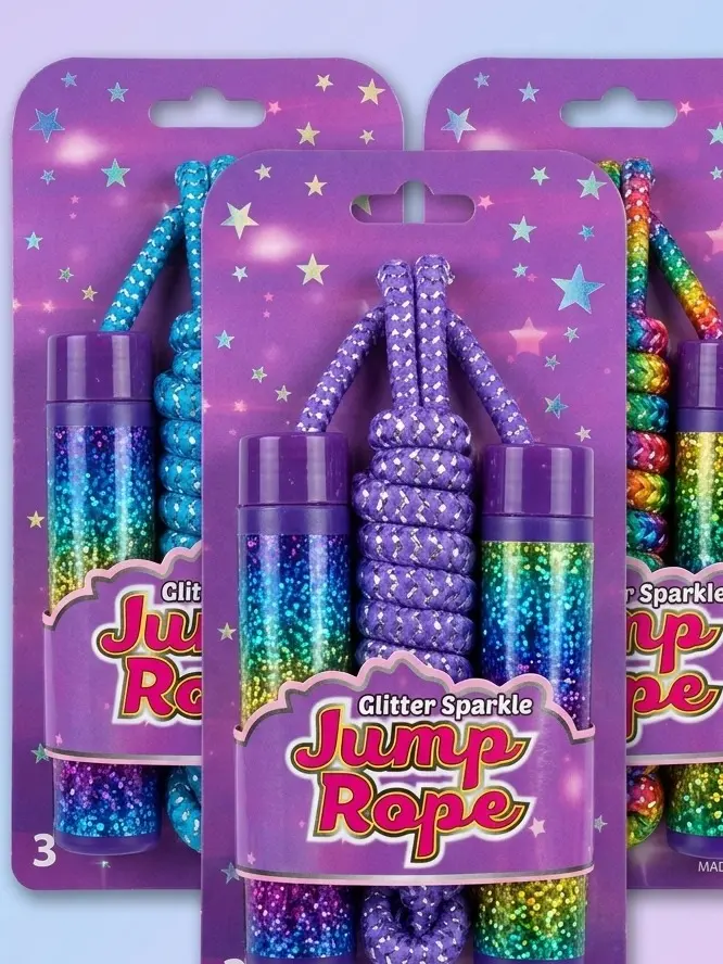 3-Pack Kids Glitter Sparkle Jump Rope Set