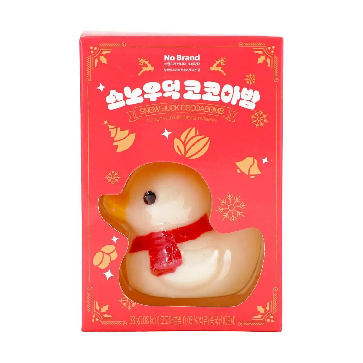 NO BRAND Korean Snow Duck Hot Chocolate Bomb with Marshmallow, 38g - Festive Winter Drink for Christmas