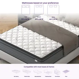 NapQueen Isabella 14 Inch Full Hybrid Pillow Top Mattress, CertiPUR-US Certified, Made in USA