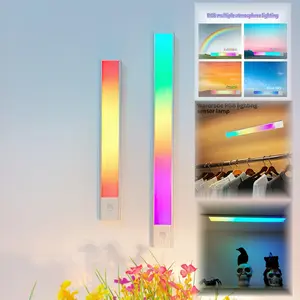 LED Motion Sensor Cabinet Light, USB Rechargeable Ultra Slim RGB Design Dimmable Wall Light, Decorative Light for Home Party Festival