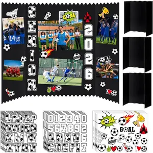 3 Set Soccer Senior Night Gifts Senior 2026 Photo Display Board 24" x 16" Trifold Poster Board with Soccer Themed Stickers for Graduation Picture Frame  Theme Party Supplies