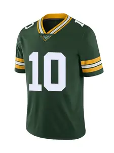 Men's American Football Jersey, Green Bay LOVE #10 Loose Fit Breathable Comfort Rugby Jersey, Football Uniform, Sporty Short Sleeve Casual Wear, Unisex Outdoor Sports Training, Breathable Athletic Top