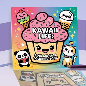 Cute Life Themed Coloring Book, Kawaii Life, 1 Count 20 Pages Creative Coloring & Graffiti Art Notebook, Arts & Crafts Easels for Home School Office, Illustrations